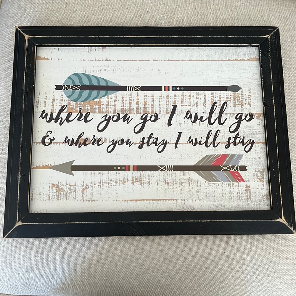 Excl from sales. Graham Dunn framed print (pine) “Where you go…”